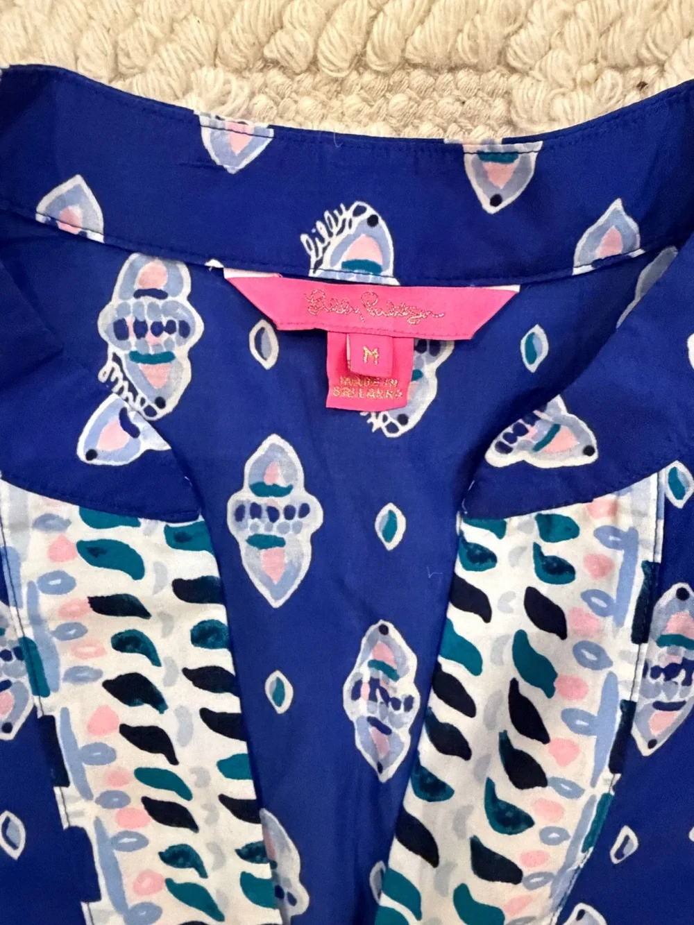 Lilly Pulitzer Royal Blue & White Printed Tunic